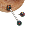 Titanium Barbell Black Fall Fire Opals