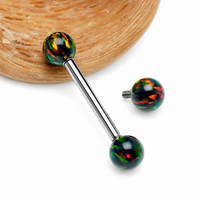 Titanium Barbell Black Fall Fire Opals