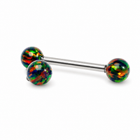 Titanium Barbell Black Fall Fire Opals