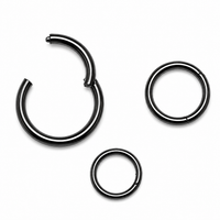 Plain PVD Black Hinged Clicker Piercing 18g