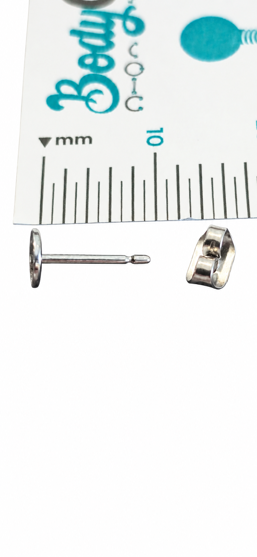 Implant-Grade Titanium Blank Earring Bases – Glue-On Stud Settings 5 PAIRS