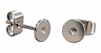 Implant-Grade Titanium Blank Earring Bases – Glue-On Stud Settings 5 PAIRS