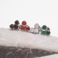 Implant Grade Titanium CZ Heart Flatback Piercing- Internally Threaded