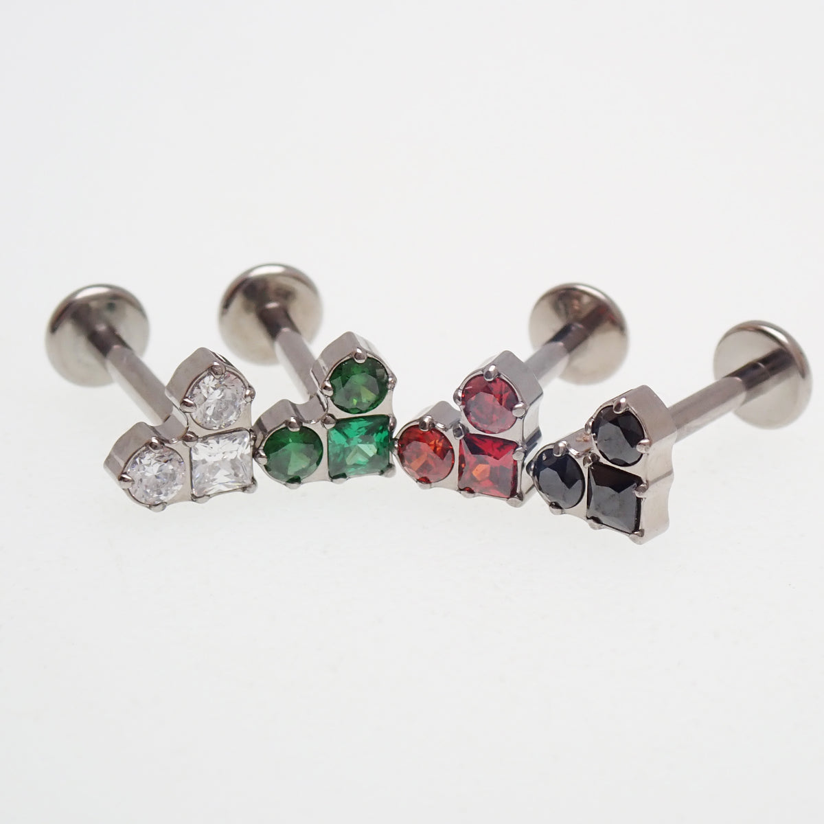 Implant Grade Titanium CZ Heart Flatback Piercing- Internally Threaded