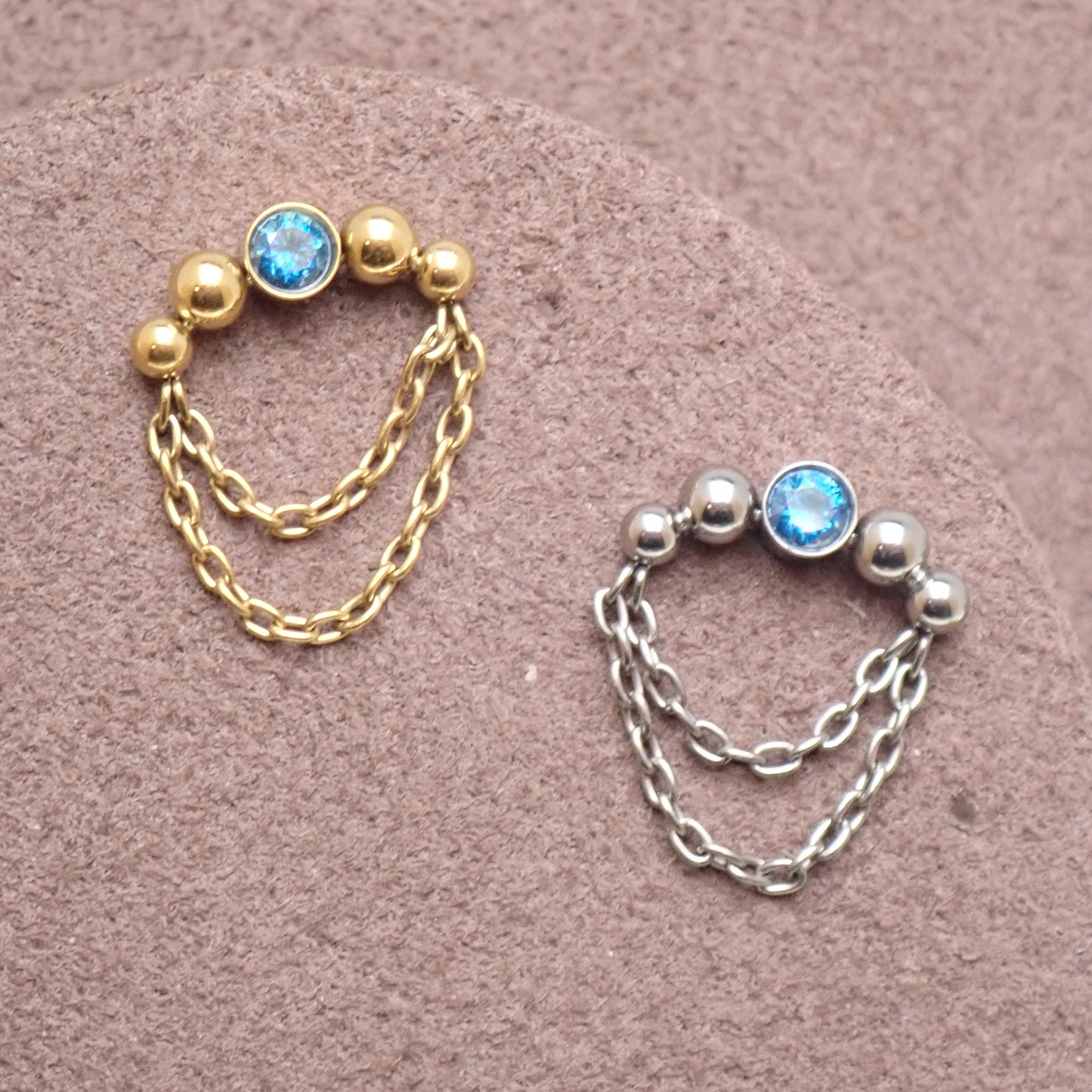 Hidden Helix Chain Titanium Flatback 18g, 16g, 14g
