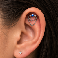 Hidden Helix Chain Titanium Flatback 18g, 16g, 14g