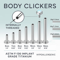 Moss agate pvd Gold Sun flatback Implant Titanium