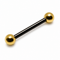 Internally Threaded- Titanium Black & Rose Gold Barbell 14g