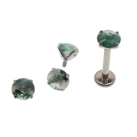 Moss agate 4mm, 3mm, & 2.5mm natural stone & flatback