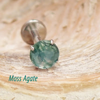 Moss agate 4mm, 3mm, & 2.5mm natural stone & flatback