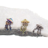 Internally Threaded UFO Titanium Flatback Piercing - Body Clickers Body Jewelry