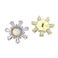 Opal & CZ Cluster Titanium Flatback Piercing