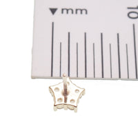14k gold flower design titanium flatback push fit piercing for comfortable, stylish body jewelry.