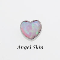 Opal Heart Dermal Top by Body Clickers in angel skin with 14g (1.2mm) threaded jewelry for body piercing.