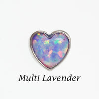 Opal Heart Dermal Top by Body Clickers, 14g, 1.2mm thread, featuring a pink opal heart design for dermal piercing jewelry.