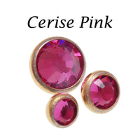 PVD Gold Cerise and AB Rainbow clear CZ implant titanium internally threaded top for 14g body jewelry by Body Clickers