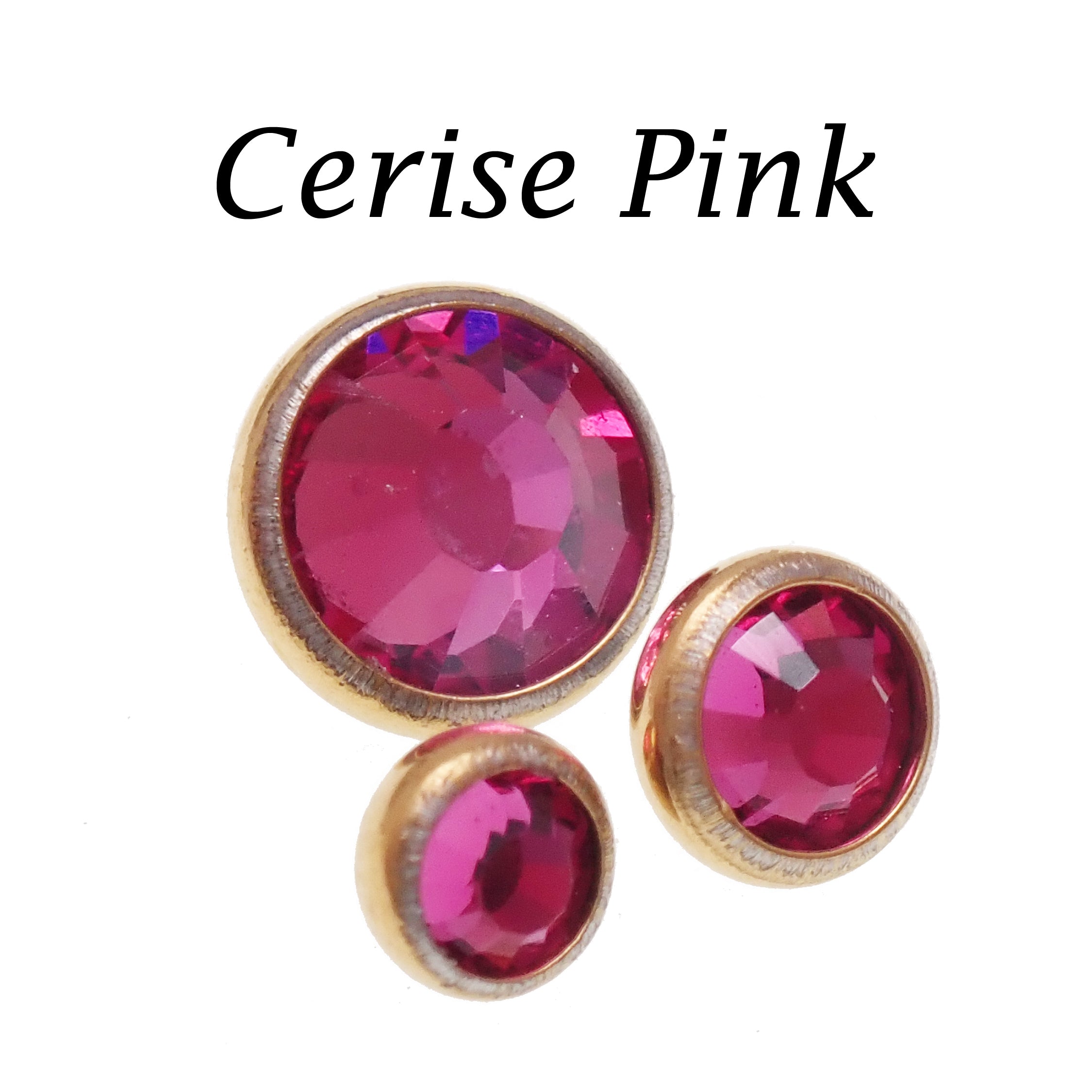 PVD Gold Cerise and AB Rainbow clear CZ implant titanium internally threaded top for 14g body jewelry by Body Clickers