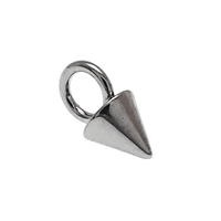 Titanium 4mm spike charm attachment for Body Clickers, fits up to 10g hoops, suitable for body jewelry and piercings.