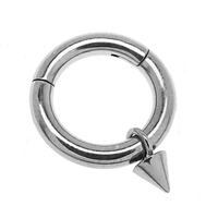 Titanium 4mm spike charm attachment for Body Clickers, fits up to 10 gauge hoops, designed for body jewelry and piercings.