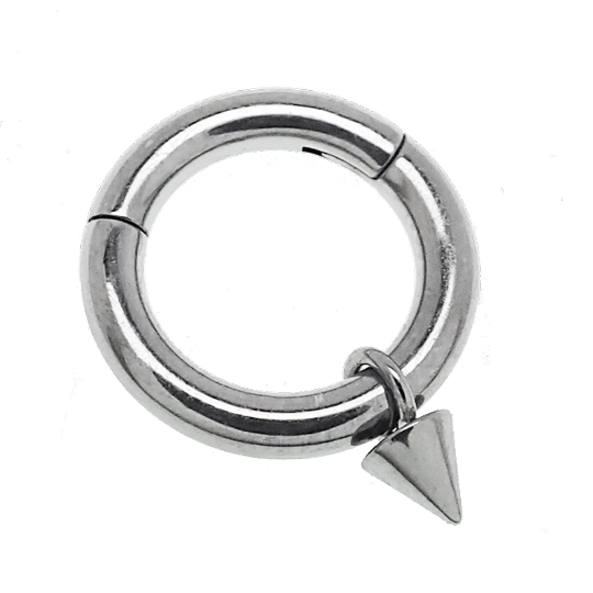 Titanium 4mm spike charm attachment for Body Clickers, fits up to 10 gauge hoops, designed for body jewelry and piercings.