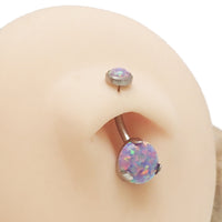 Multi lavender round titanium belly ring by Body Clickers with a 10mm diameter and 14g gauge, featuring a sleek, polished design.