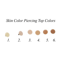 Skin color body jewelry by Body Clickers, 18G titanium flatback internally threaded top for body piercing.