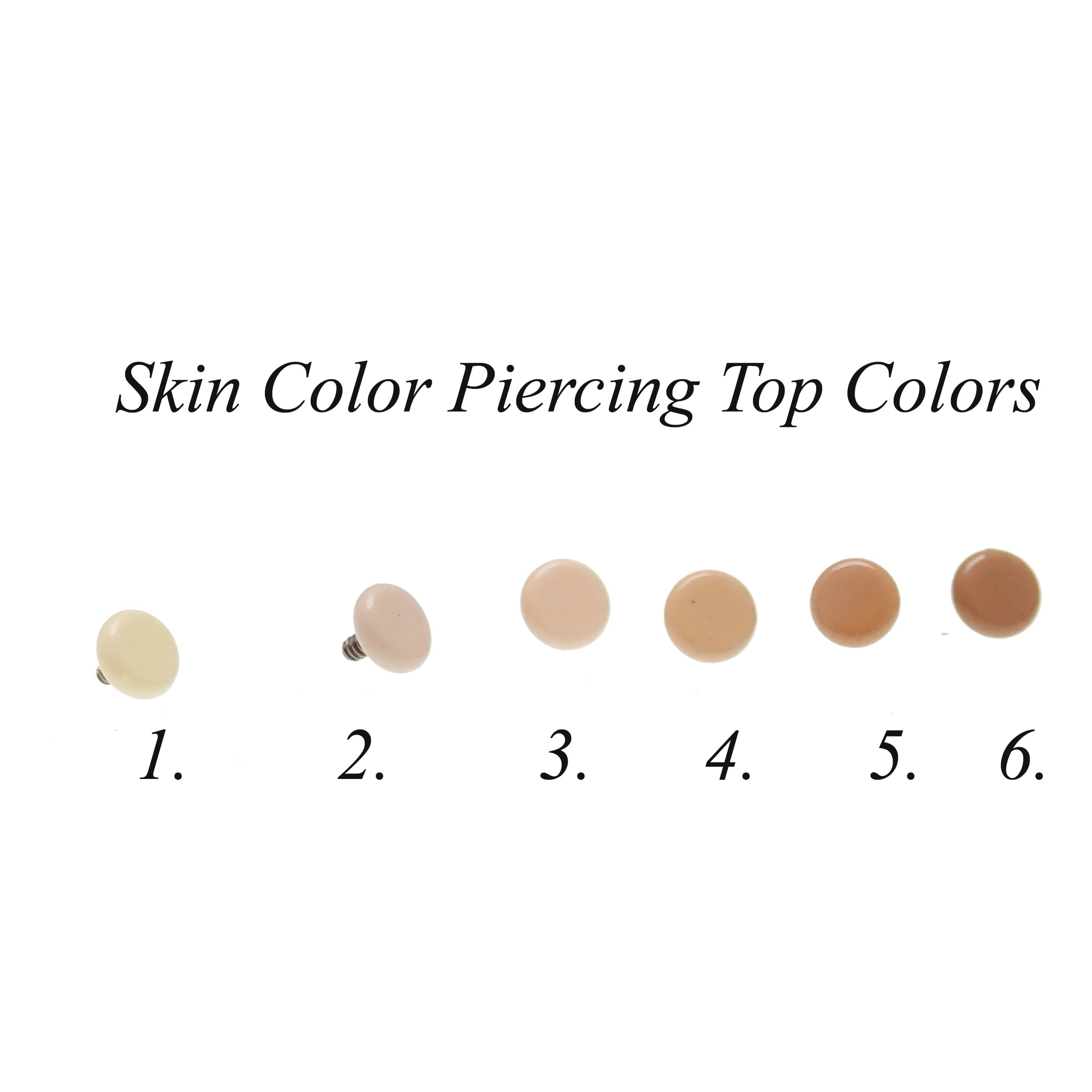 Skin color body jewelry by Body Clickers, 18G titanium flatback internally threaded top for body piercing.