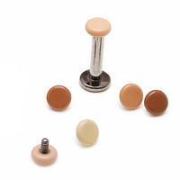 Skin color titanium flatback internally threaded body jewelry with 18g top, designed for body piercing by Body Clickers