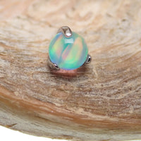 Pearly opal nipple jewelry by Body Clickers, 12g/14g gauge, featuring a sleek, polished design with a pearly opal stone.