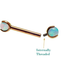 Pearly opal nipple jewelry by Body Clickers in 12g or 14g with 12mm diameter, featuring a smooth, lustrous pearl finish.