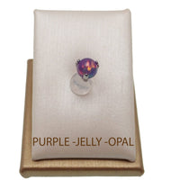 Purple Jelly Opal nipple jewelry by Body Clickers, 12g gauge with 12mm diameter, featuring vibrant purple jelly opal accents.