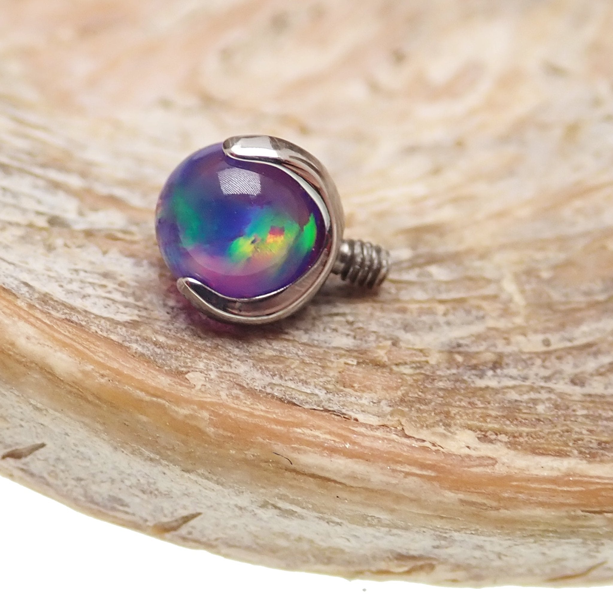 Purple Jelly Opal nipple jewelry by Body Clickers Body Jewelry featuring 12G gauge and 12mm size.