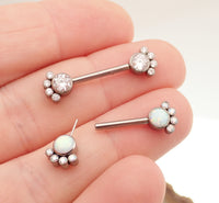 Cute paw-shaped titanium nipple jewelry by Body Clickers, 14g push fit threadless body piercing for a stylish look.