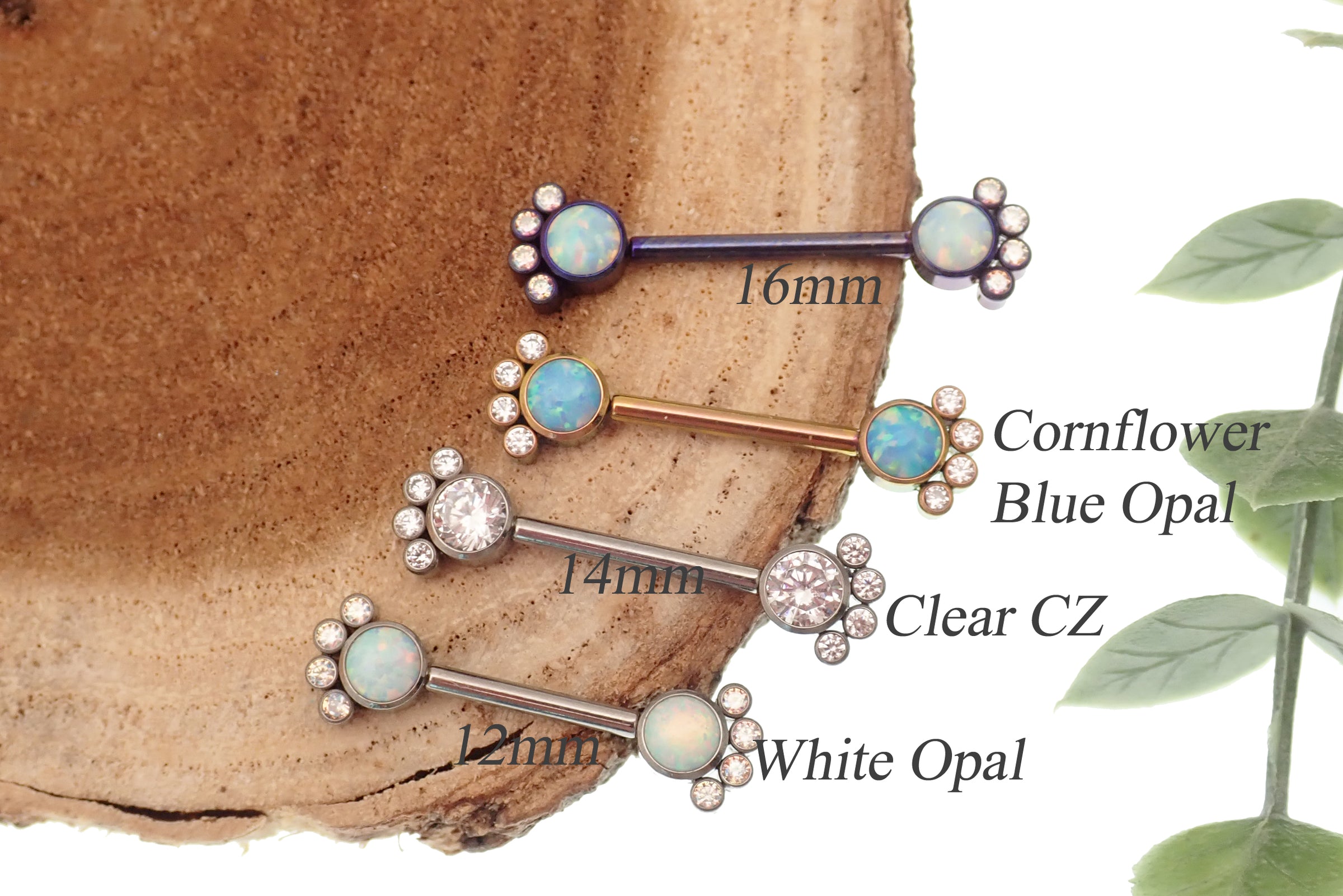 Rose gold paw-shaped push fit threadless titanium nipple jewelry in 14g, designed by Body Clickers for body piercing.