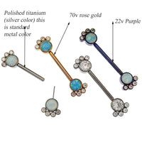 Cute paw-themed push fit titanium nipple jewelry in 14g, designed for body piercings by Body Clickers.