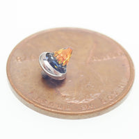 Titanium Swarovski Spike internally threaded body jewelry attachment in topaz, clear, AB rainbow colors, for 14g or 16g piercings.
