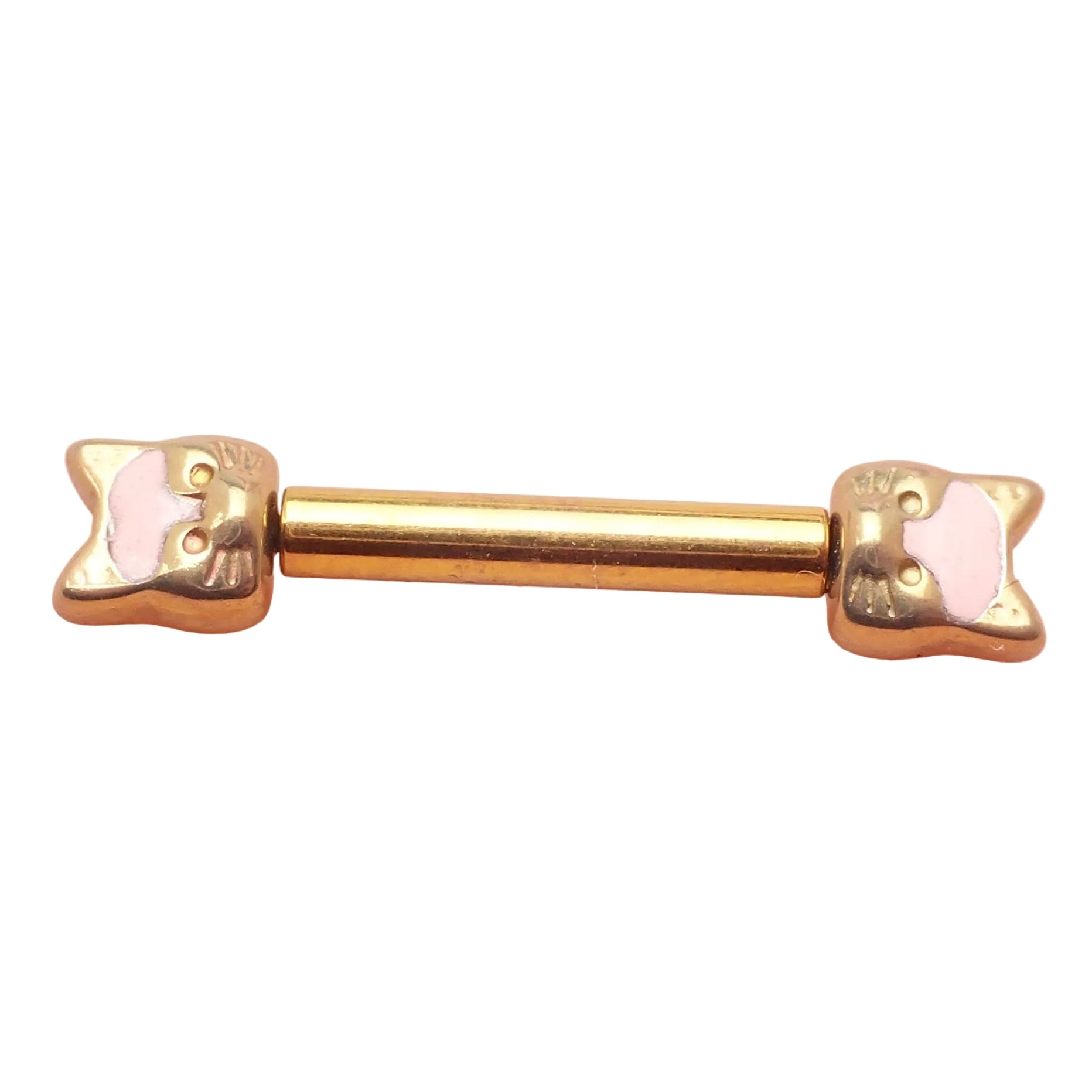 Push Fit Cat Titanium Nipple Bar by Body Clickers in 12g, 14g, 16g gauges, featuring a sleek body jewelry design