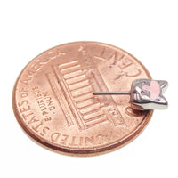 Push Fit Cat Titanium Nipple Bar by Body Clickers in 12g, 14g, 16g gauges with 12mm length, body jewelry for pierced nipples.