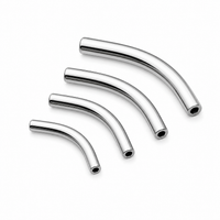 Body Clickers push fit threadless curve stem body jewelry in 14g, 16g, and 18g gauges with 10mm length.