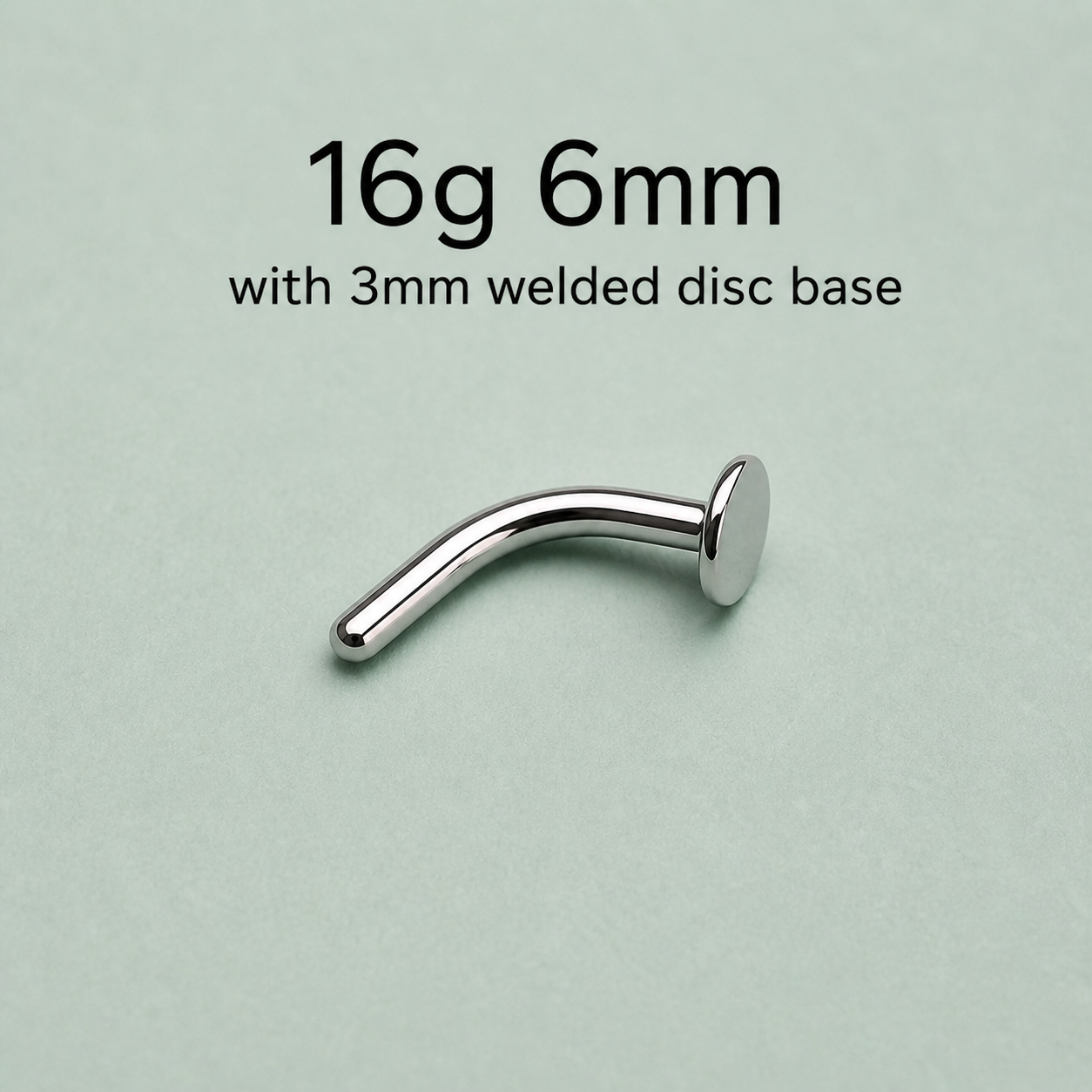 Body Clickers push fit threadless curved stem body jewelry in 14g, 16g, and 18g gauges, with 10mm length.
