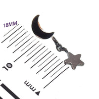 Moon star Dangle helix piercing 14g, 16g, 18g - Body Clickers Body Jewelry