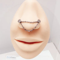 Double titanium add-on piercing chain from Body Clickers Body Jewelry, featuring sleek, durable design for body piercing adornment.
