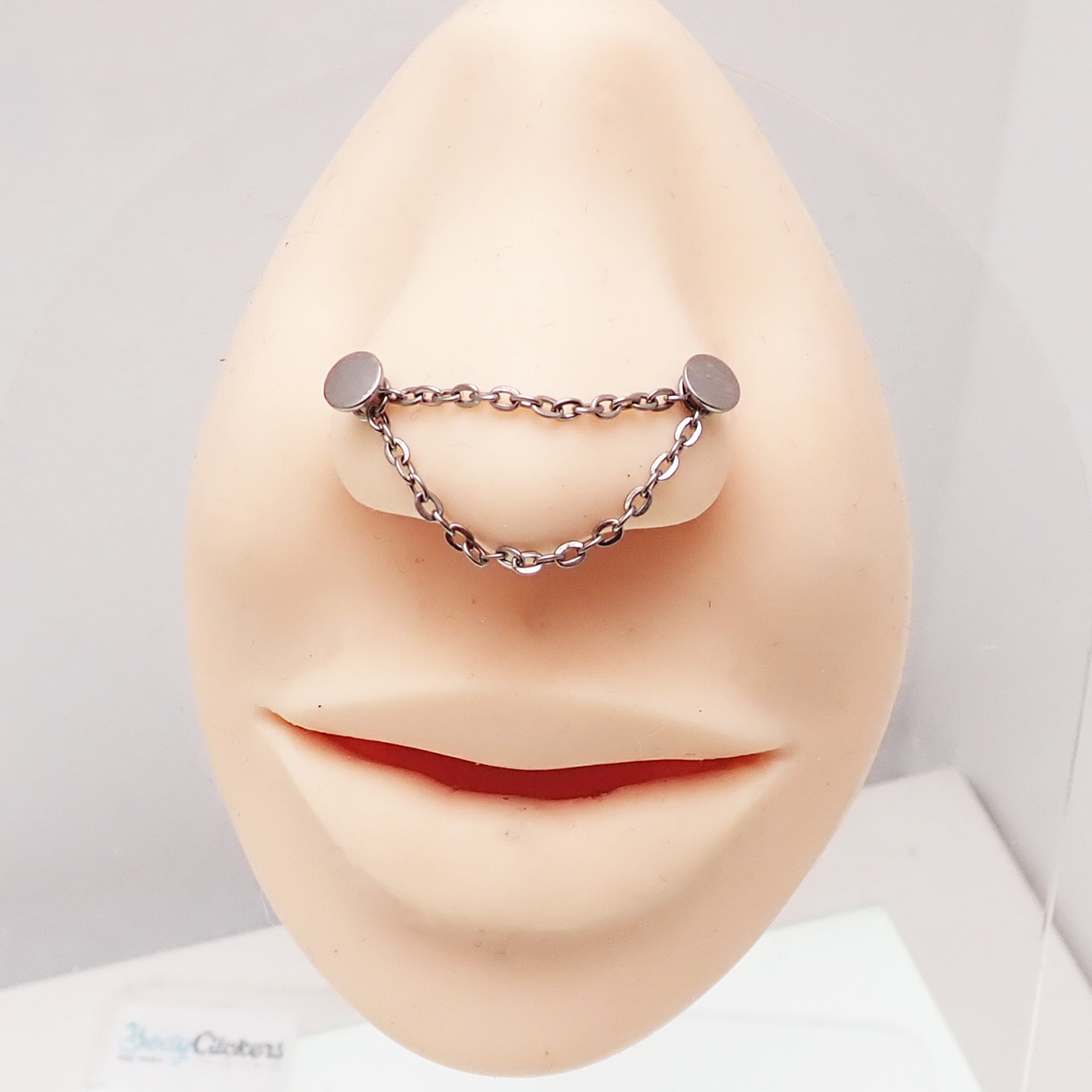 Double titanium add-on piercing chain from Body Clickers Body Jewelry, featuring sleek, durable design for body piercing adornment.