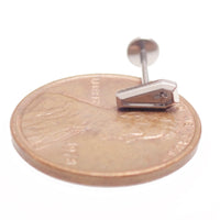 Titanium cross on coffin push fit body jewelry in 14g to 20g with flatback design, by Body Clickers.