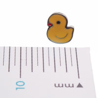 Titanium flat back push fit tops in 20g, 18g, 16g, 14g, with duck and swan designs for body jewelry by Body Clickers.