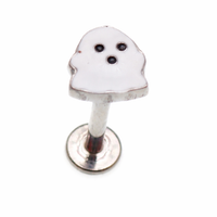 Implant Titanium Ghost Push Fit Flatback, 20g, 18g, 16g, 14g