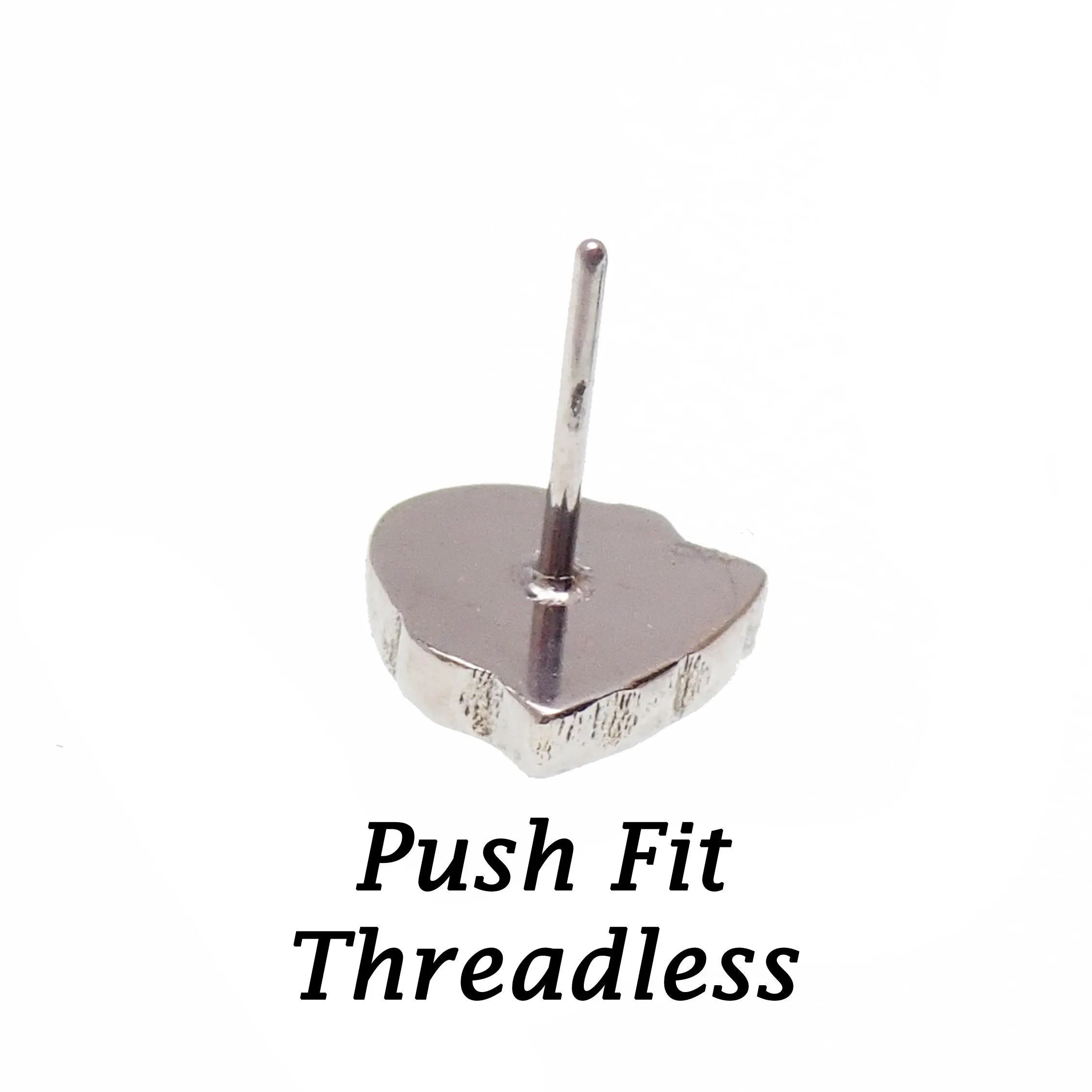 Implant Titanium Ghost Push Fit Flatback, 20g, 18g, 16g, 14g