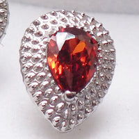 Titanium push-fit teardrop piercing with moss agate, garnet, or moonstone gemstone, 20g size, single stud body jewelry