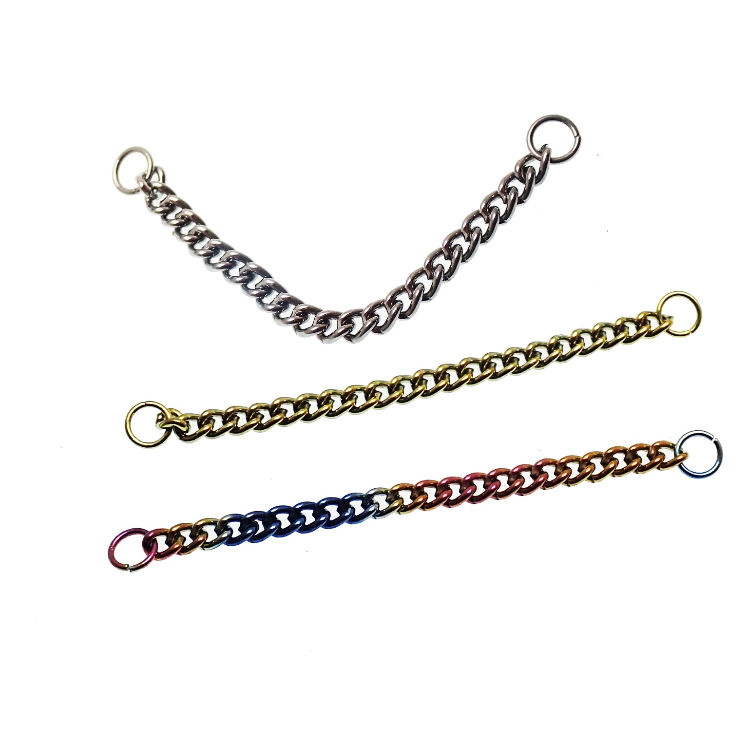 Titanium flat nose and ear chain add-on by Body Clickers Body Jewelry, featuring sleek design and lightweight titanium material.