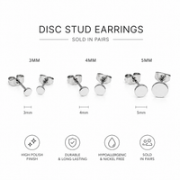 Pair of Body Clickers 20g implant titanium slim disc earrings, body jewelry with 3mm discs for piercings.